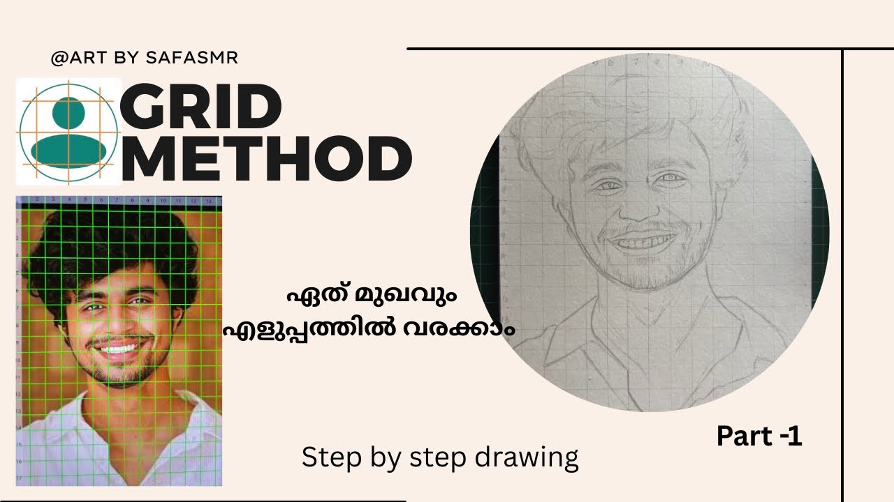 Grid method drawing|| draw portrait by using grid method | part-1