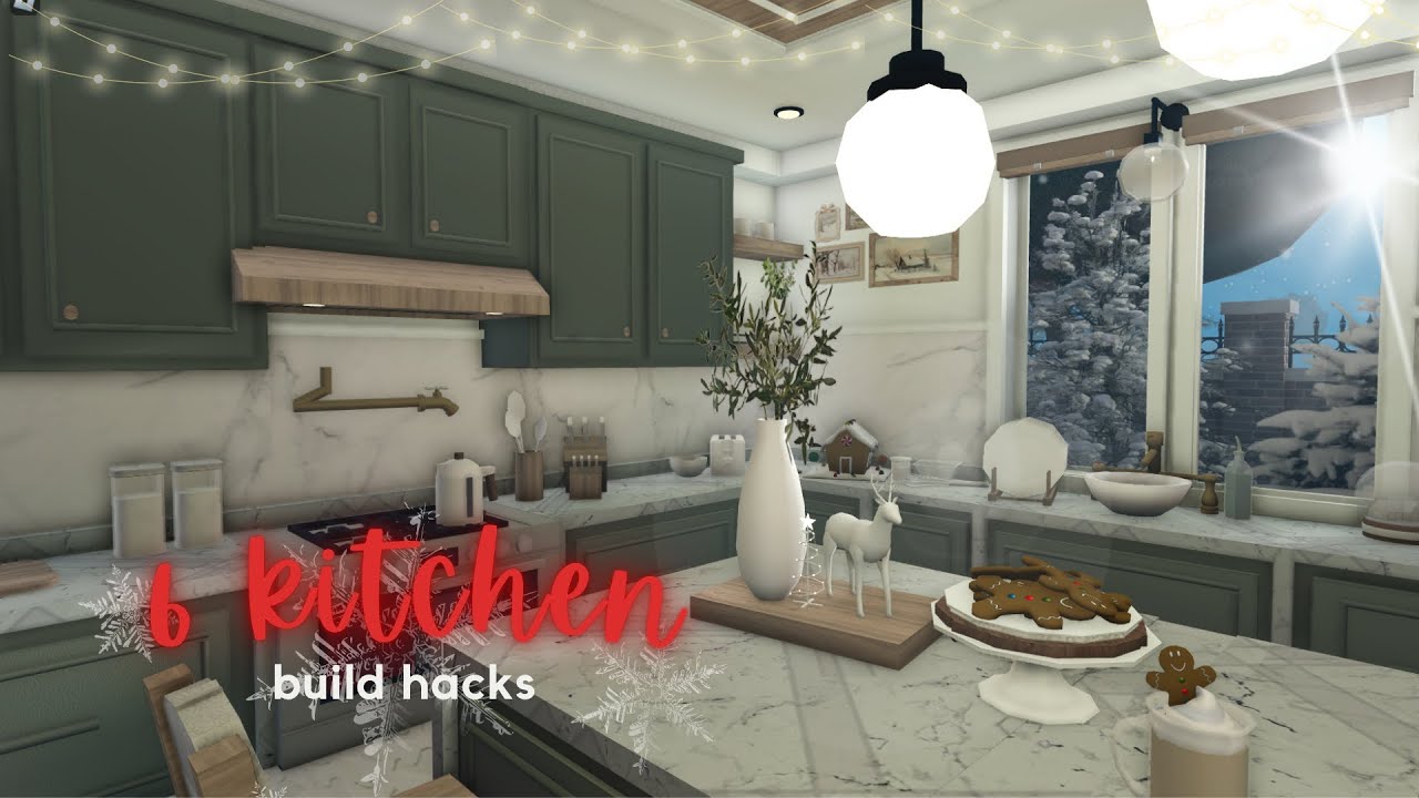 6 kitchen build hacks ☃️ | christmas edition | roblox bloxburg ʚïɞ