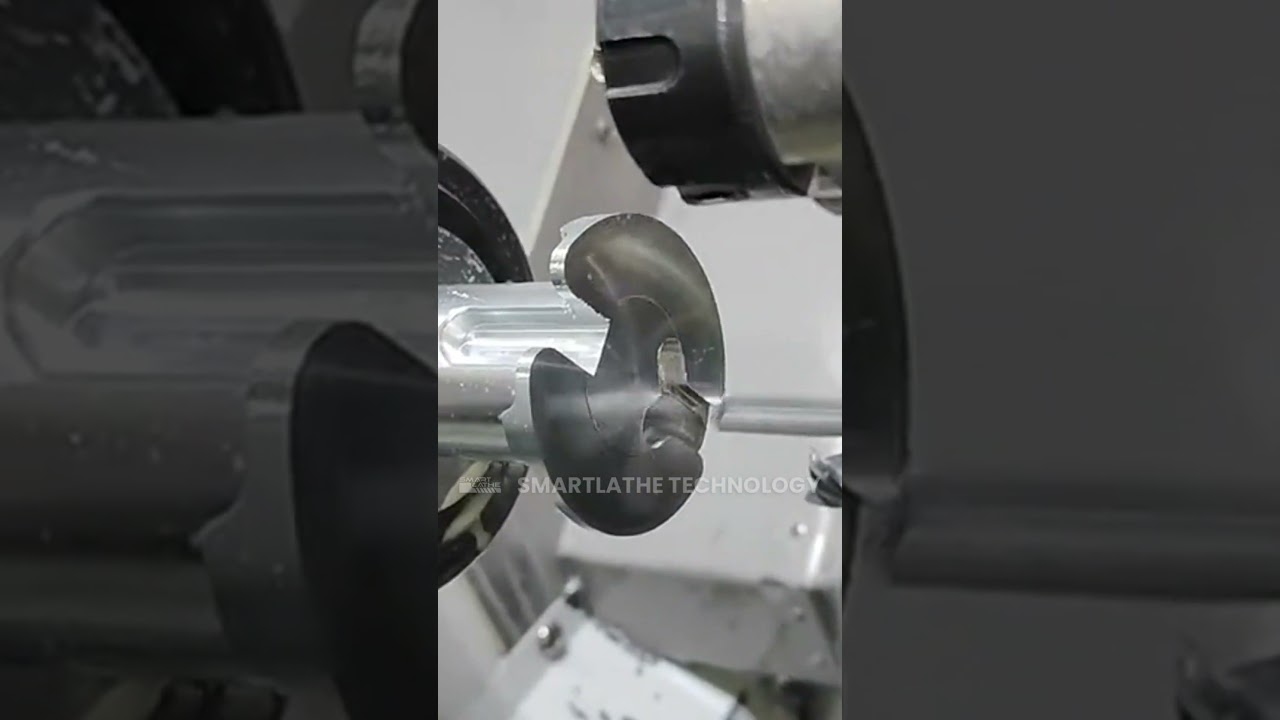 ST-52YT CNC Lathe Turn Mill Machining Inner Arc Surface High Gloss Milling. #cnc #smartlathe