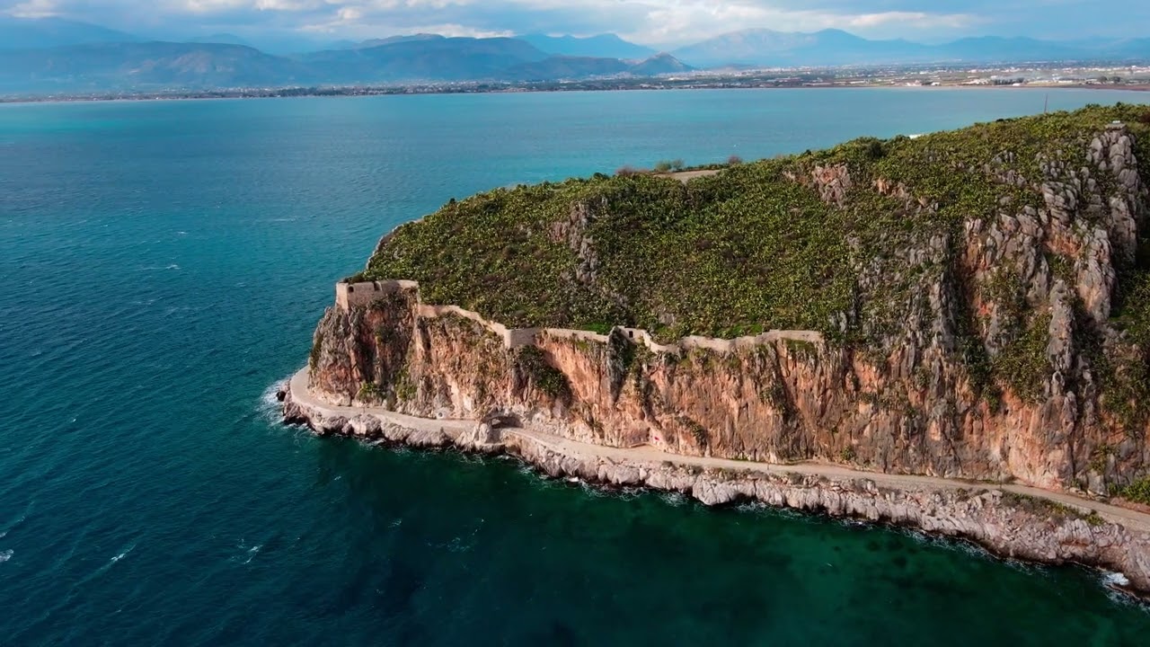 Eastern Coast of Nafplio Near Acronauplia | Winter Drone Flight + AI Lo-fi
