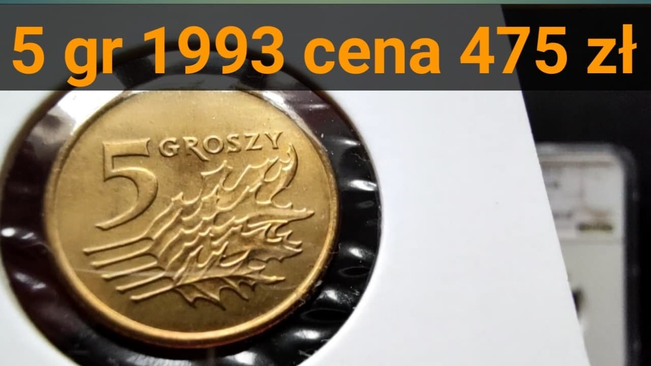 Szok moneta 5 groszy 1993 w cenie 475 złotych, Moneta o bardzo niskim nakładzie, #inflacja NGC MS67
