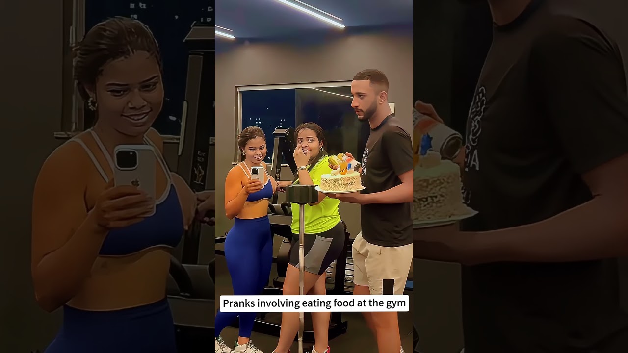 Pranks involving eating food at the gym🤣🤣