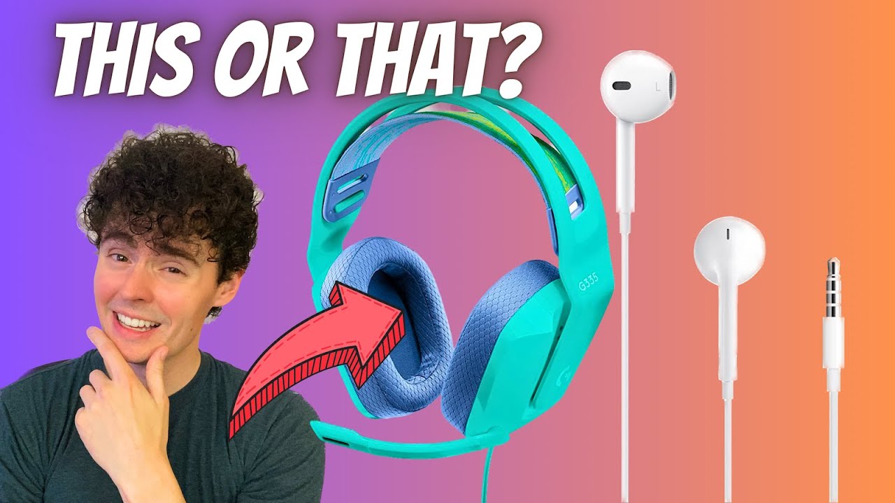 Проводная игровая гарнитура Logitech G335 против наушников Apple EarPods (3,5 мм) (Сравнительный ...
