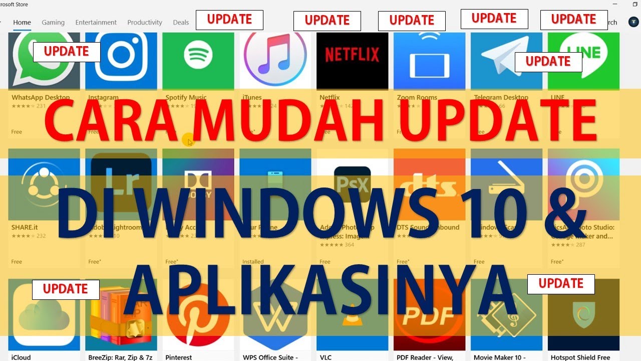CARA MUDAH UPDATE DI WINDOWS 10 DAN APLIKASINYA / HOW EASY TO UPDATE IN WINDOWS 10 AND APPLICATION