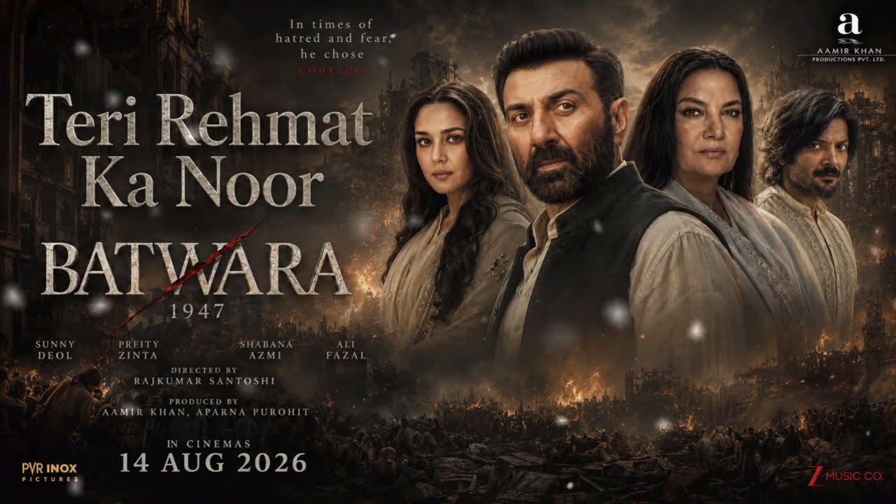 Teri Rehmat Ka Noor (Official Song) | Batwara 1947 | Sunny D, Preity Z, Shabana A | Aamir Khan Prod.