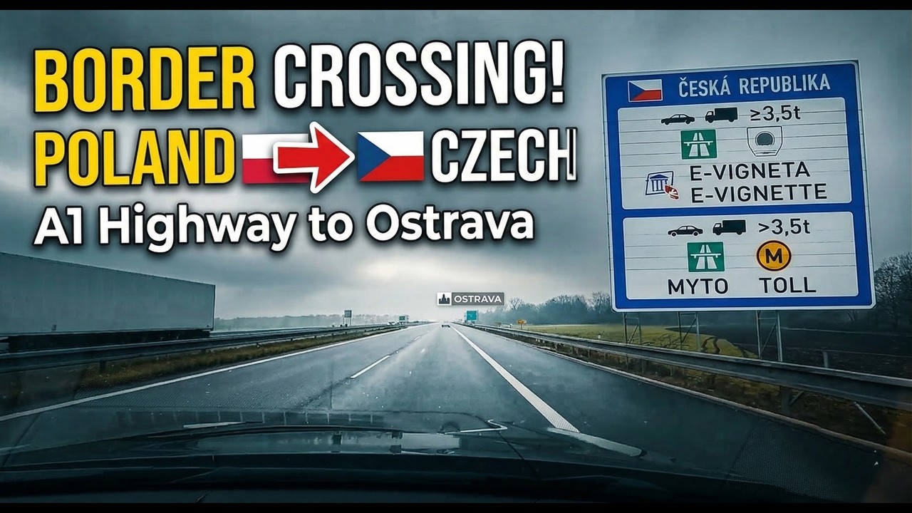 Crossing the Border! 🇵🇱➜🇨🇿 Driving Poland to Czech Republic | A1 Highway to Ostrava
