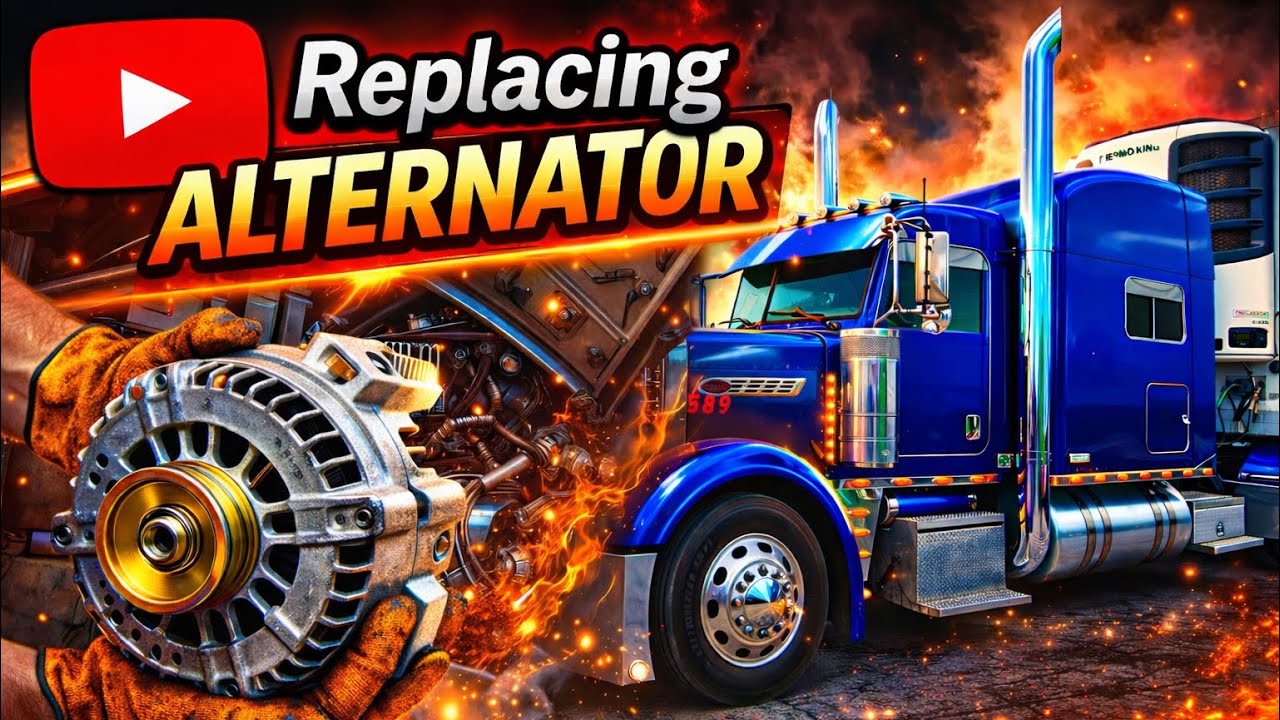 How To Replace Alternator On A Semi Truck Peterbilt 389 Glider 