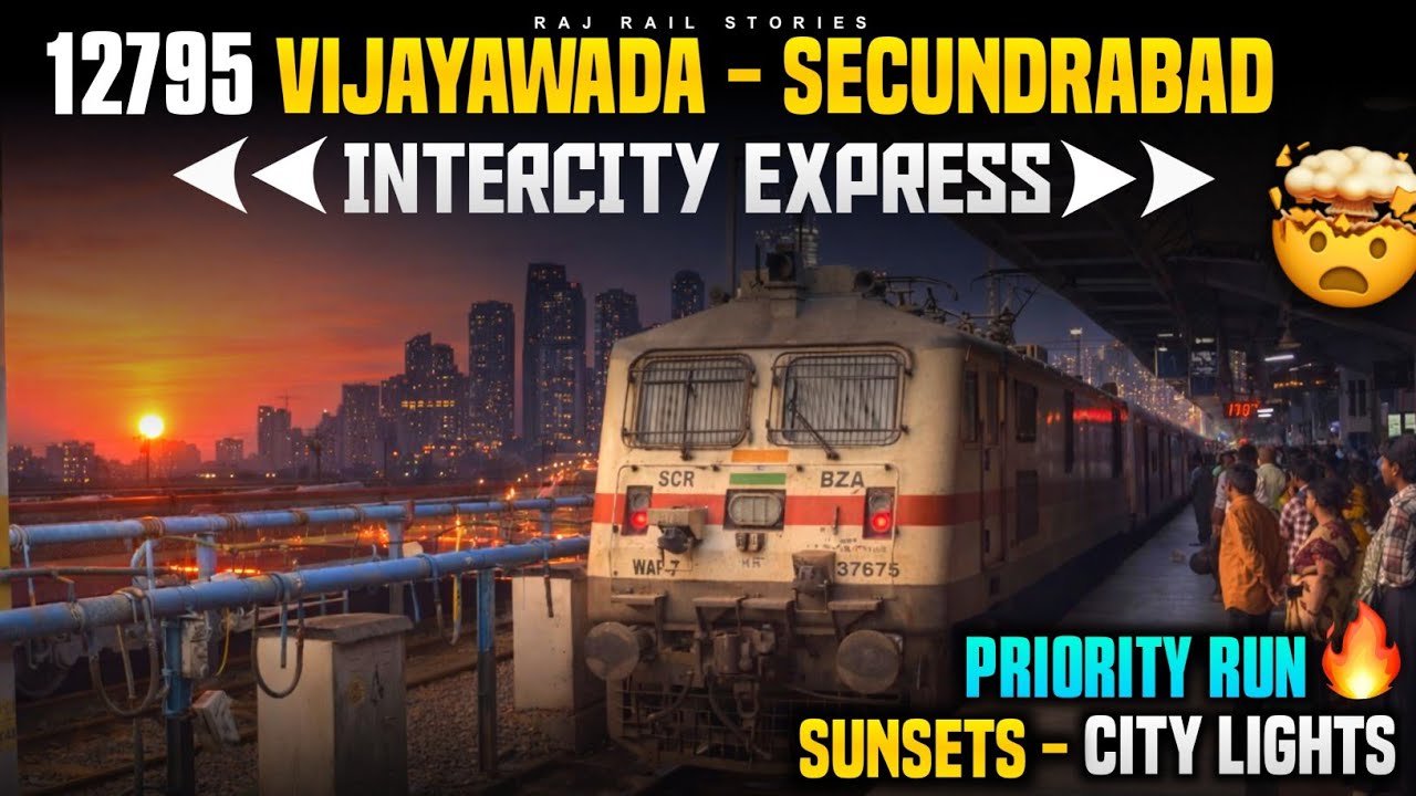 12795 Vijayawada–Lingampally Intercity Express | Full Journey Vijayawada to Secunderabad 🚆⚡