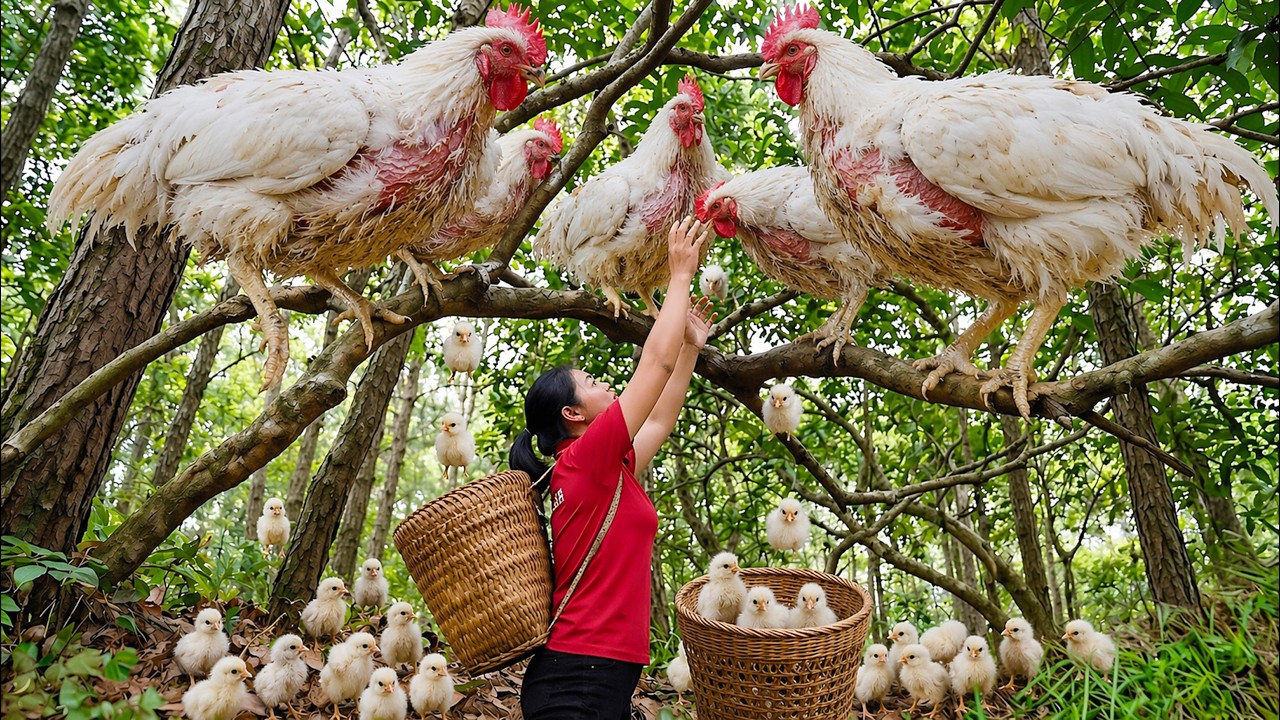 Harvesting Giant Chickens, 100+ Eggs Suddenly Hatch into Baby Chicks | Off Grid Life