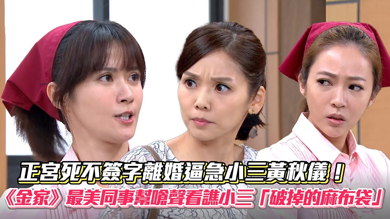 正宮死不簽字離婚逼急小三黃秋儀！《金家》最美同事幫嗆聲看譙小三「破掉的麻布袋」│ Vidol.tv