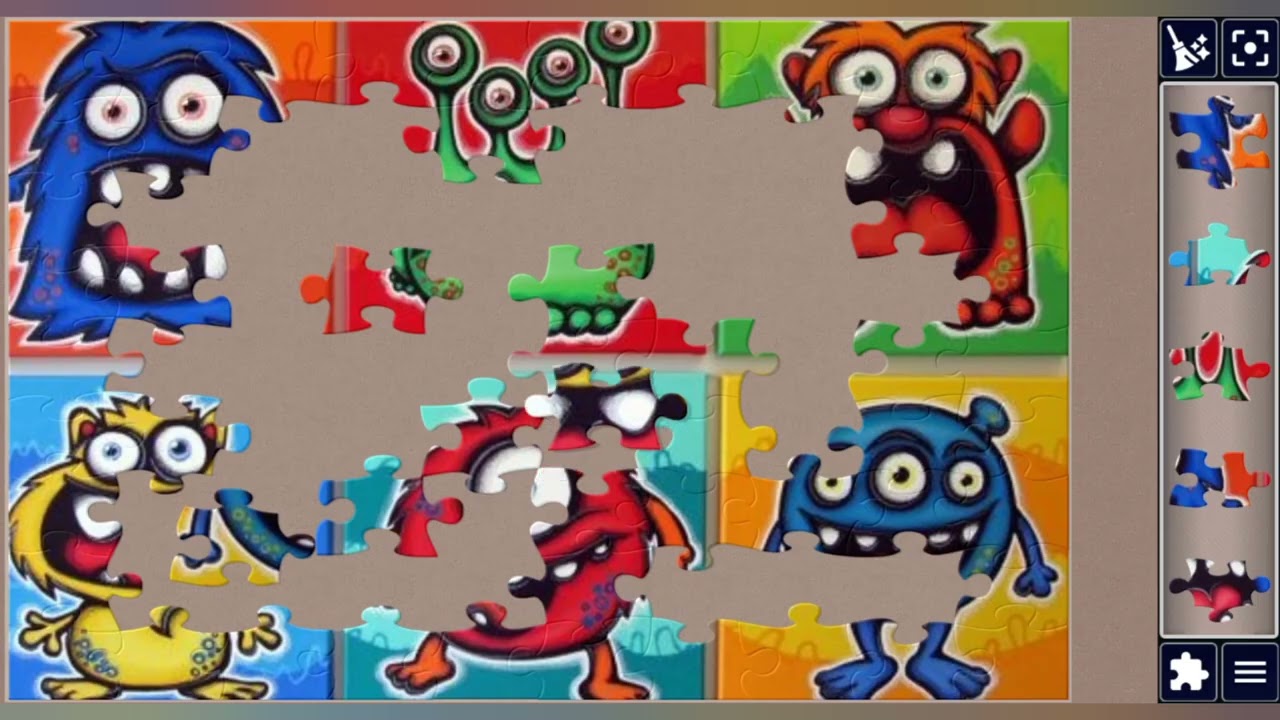 Funky Monster Mash👹😵‍💫🎉🎭🧩 Crazy Puzzle 😁🧩//@jigsawpuzzlezone 