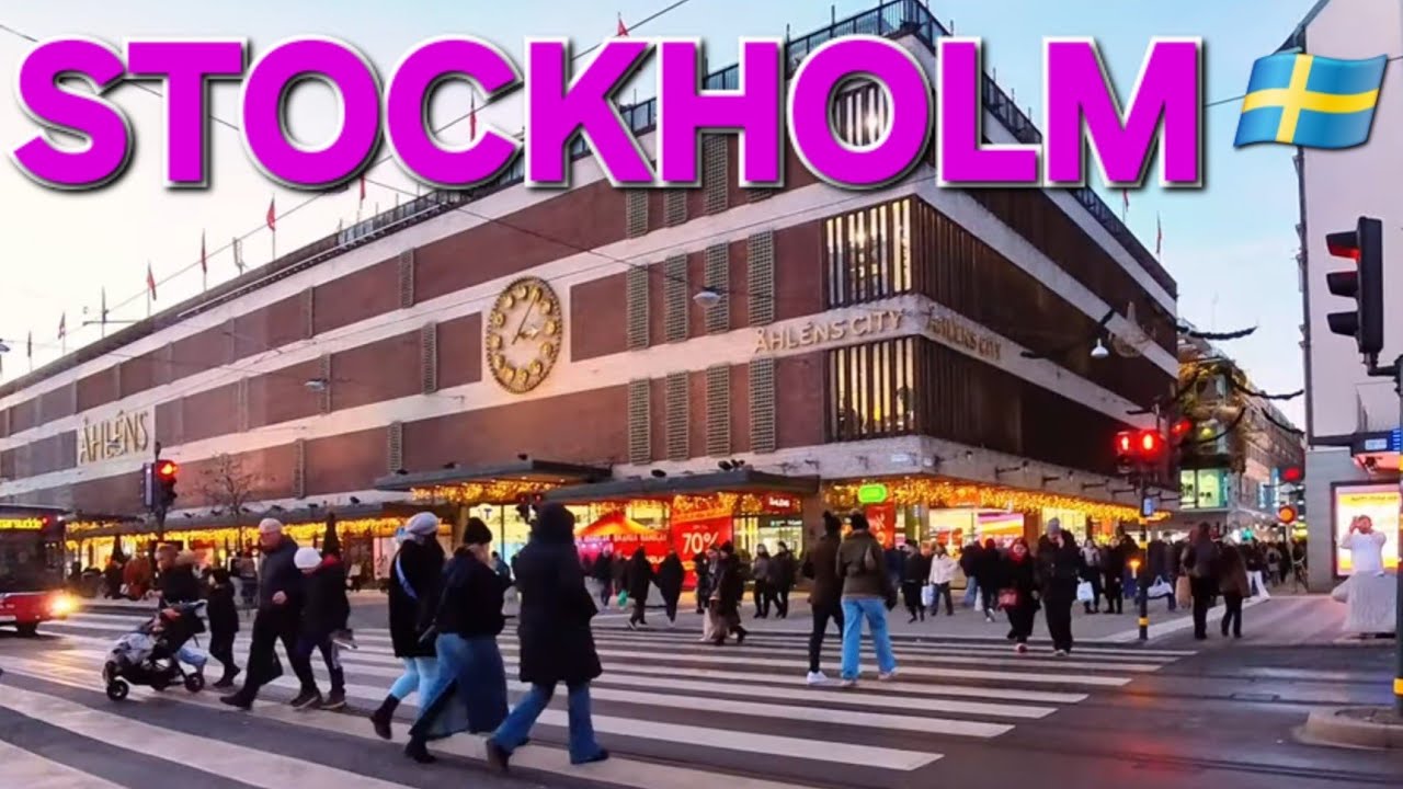 Stockholm Walking Tour: Drottninggatan to Sergels torg in 4K