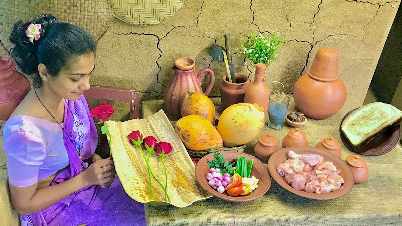 Village Bread with My own chicken recipe |Natural lip balm | King Coconut drink