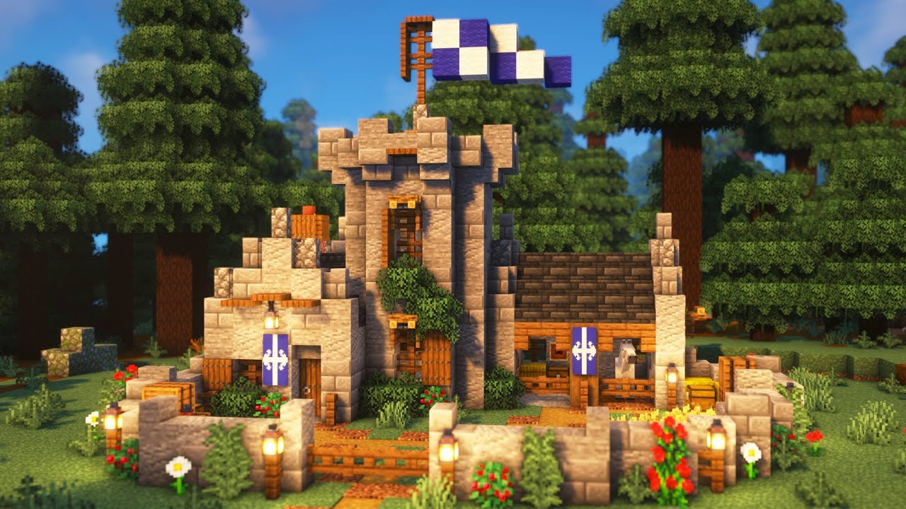 Minecraft: EASY Castle Survival Base [Tutorial]
