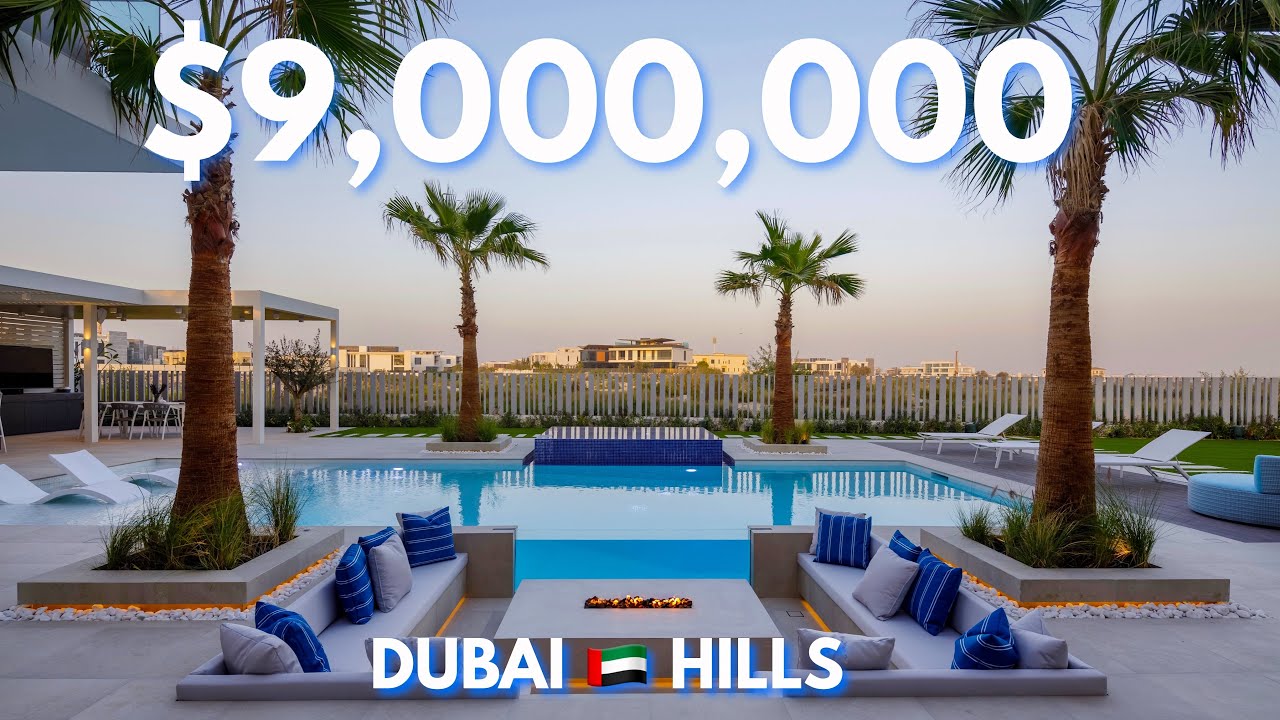 Осмотр современного дома стоимостью 9 000 000 долларов в районе DUBAI Hills с потрясающим видом н...