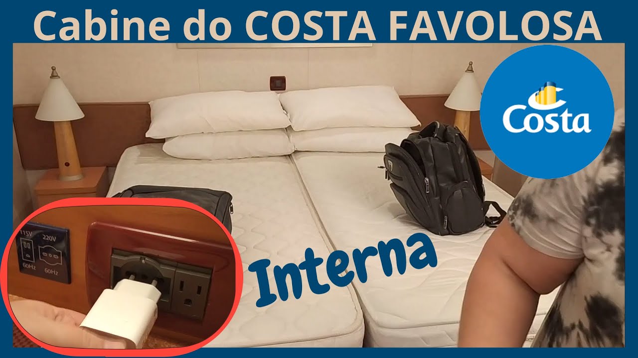 Tour pela Cabine do Navio Costa Favolosa - Cabine Interna | Família Buitoni