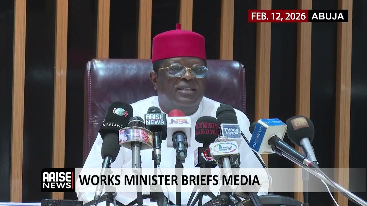 MINISTER OF WORKS, DAVE UMAHI, BRIEFS THE MEDIA