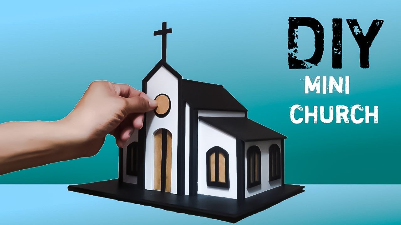 DIY Church night lamp using cardboard boxes / kartondan maket kilise gece lambası 