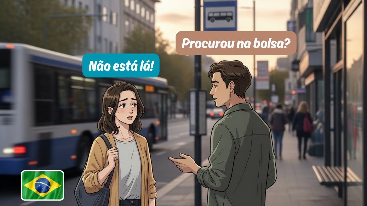 Brazilian Portuguese Listening Practice | 10 Conversations About Lost Items (A1–A2) | English Subs