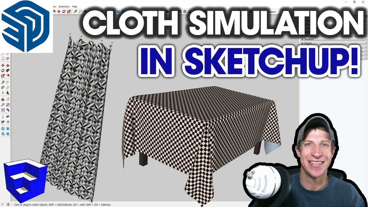 Имитация РЕАЛИСТИЧНОЙ ТКАНИ в SketchUp с помощью Clothworks!