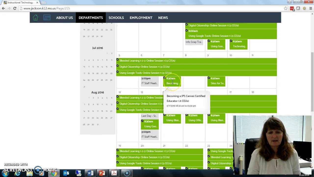 Register for Professional Development Using the Schoolwires Calendar