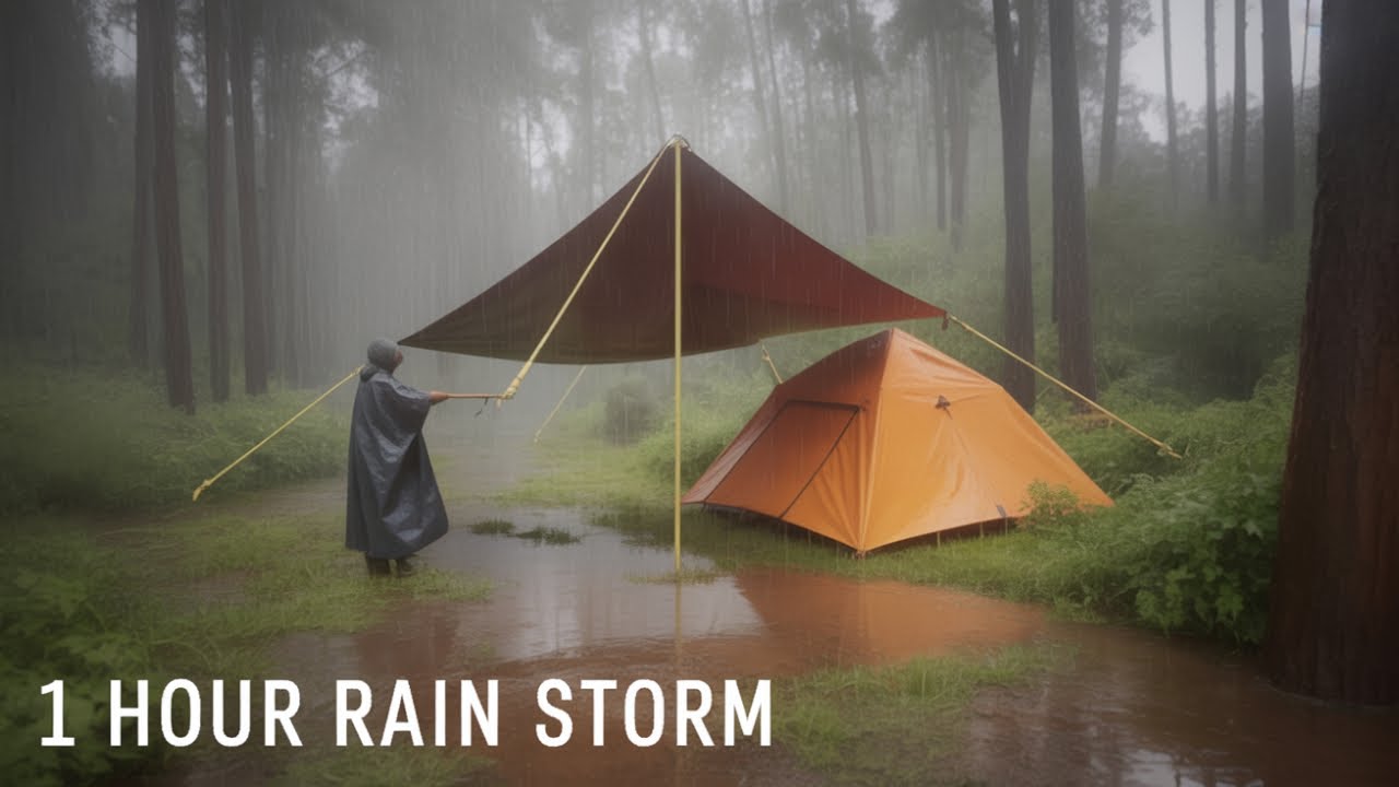 Nature’s Power: Thunder & Heavy Rain on Camping Tent 26