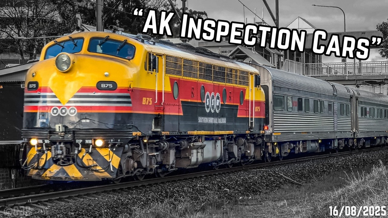 AK Track Inspection Train + 4490 Passing Through Wolli Creek