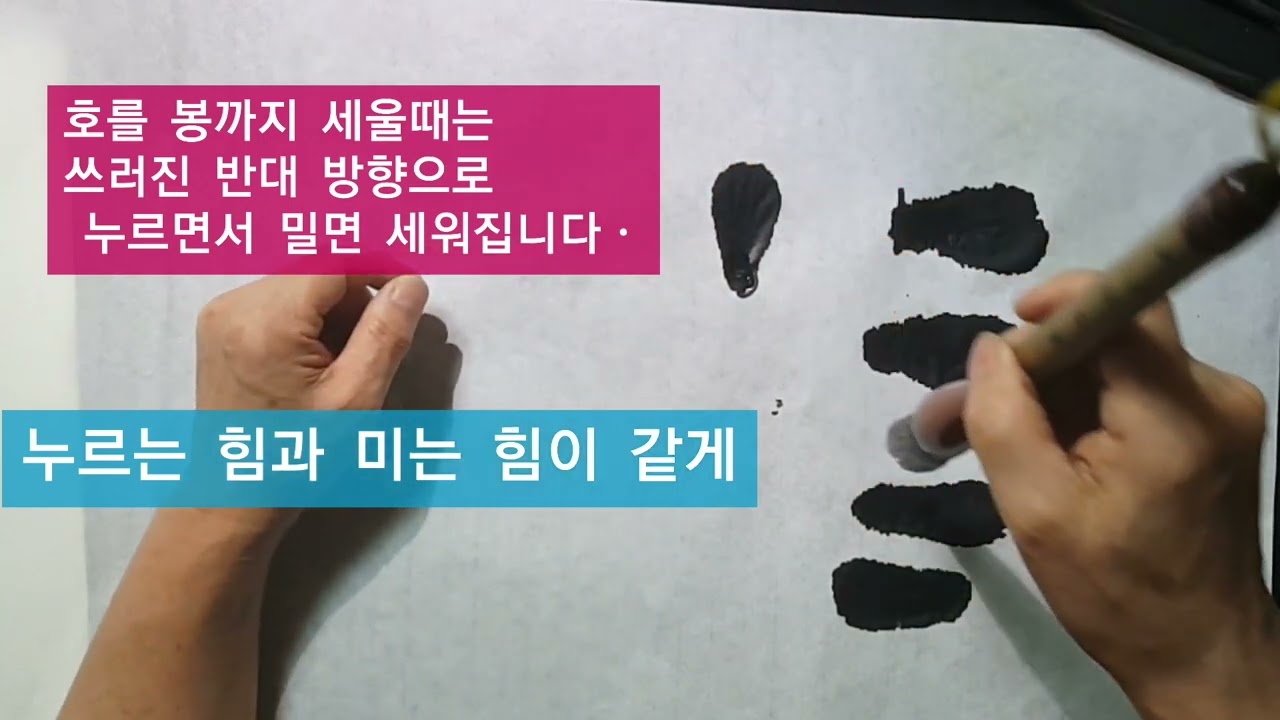 서예 입문 |서예 기초|  호(붓)세우기 쉽게 자세히 설명하는 서예   이것을 모르고  서예가 어렵다 한다.  붓 (호毫)를 봉까지 세우기제 90강