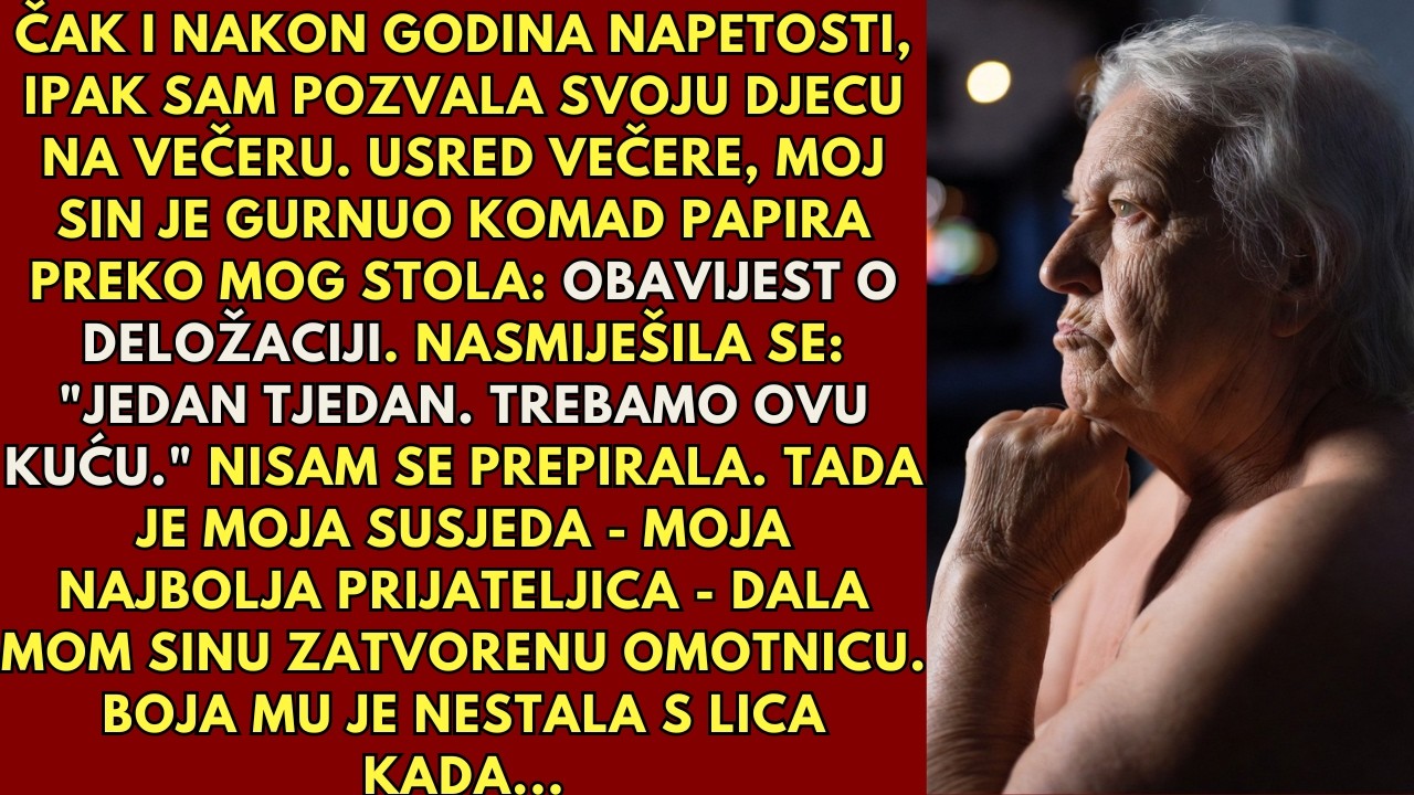 Moj sin je preko stola gurnuo obavijest o deložaciji - ali susjedina omotnica iznenadila je sve...