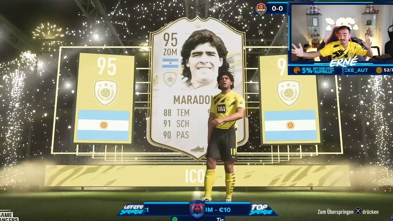 als Ern&eacute; maradona gezogen hatte