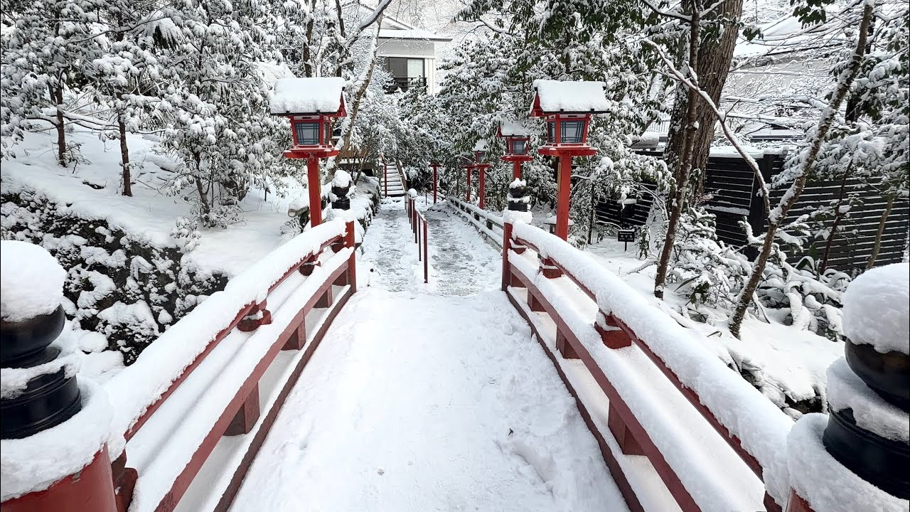 [4K]貴船神社 奥宮 までの雪景色の散歩 ❄️⛩️ 2026年1月22日 Snow Walk to Kifune Omiya Shrine in Kyoto