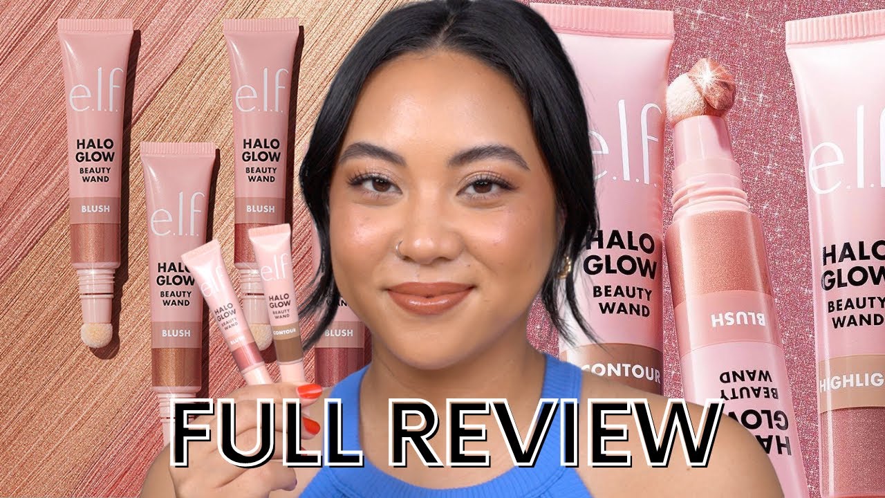 NEW ELF HALO GLOW CONTOUR AND BLUSH BEAUTY WANDS | REVIEW + DEMO