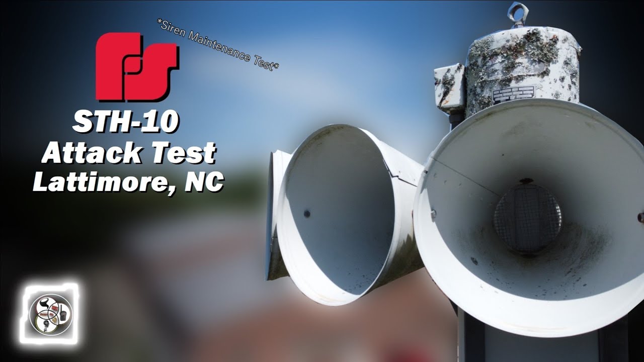 Federal Signal STH-10 Siren Maintenance Test - Attack - Lattimore, NC