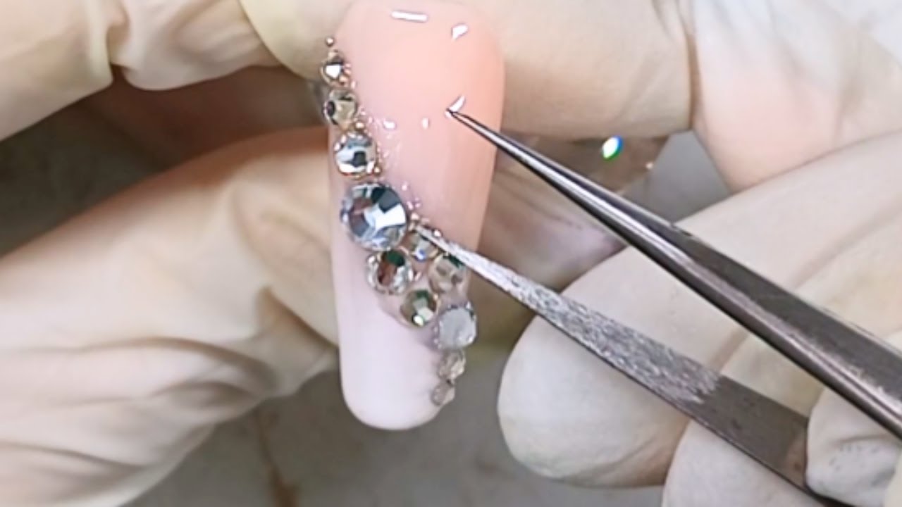 Easy French Ombre Nails with Gems for Beginners!