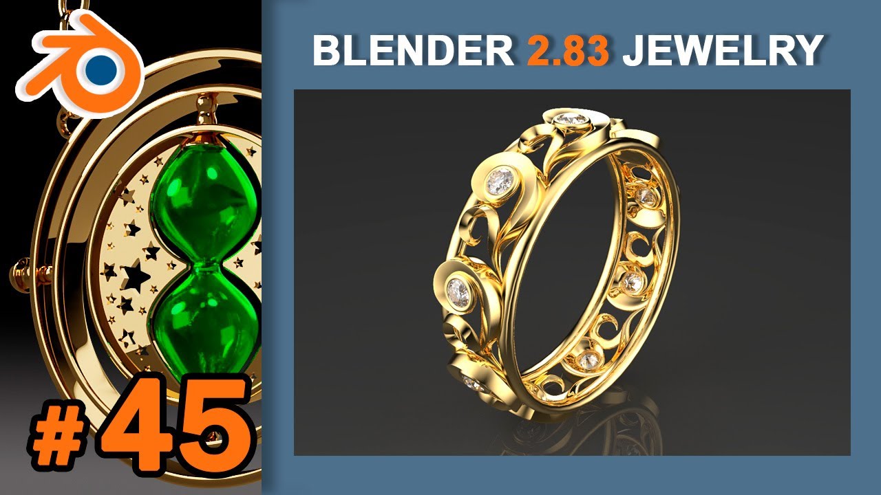 45. Blender Jewelry. Кольцо с завитушками