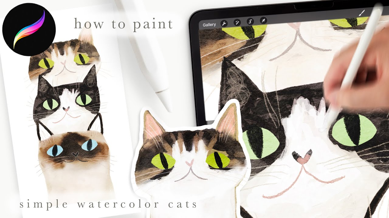 let's paint a cats collection 🐈  Illustration tutorial. Procreate tips and tricks for beginners