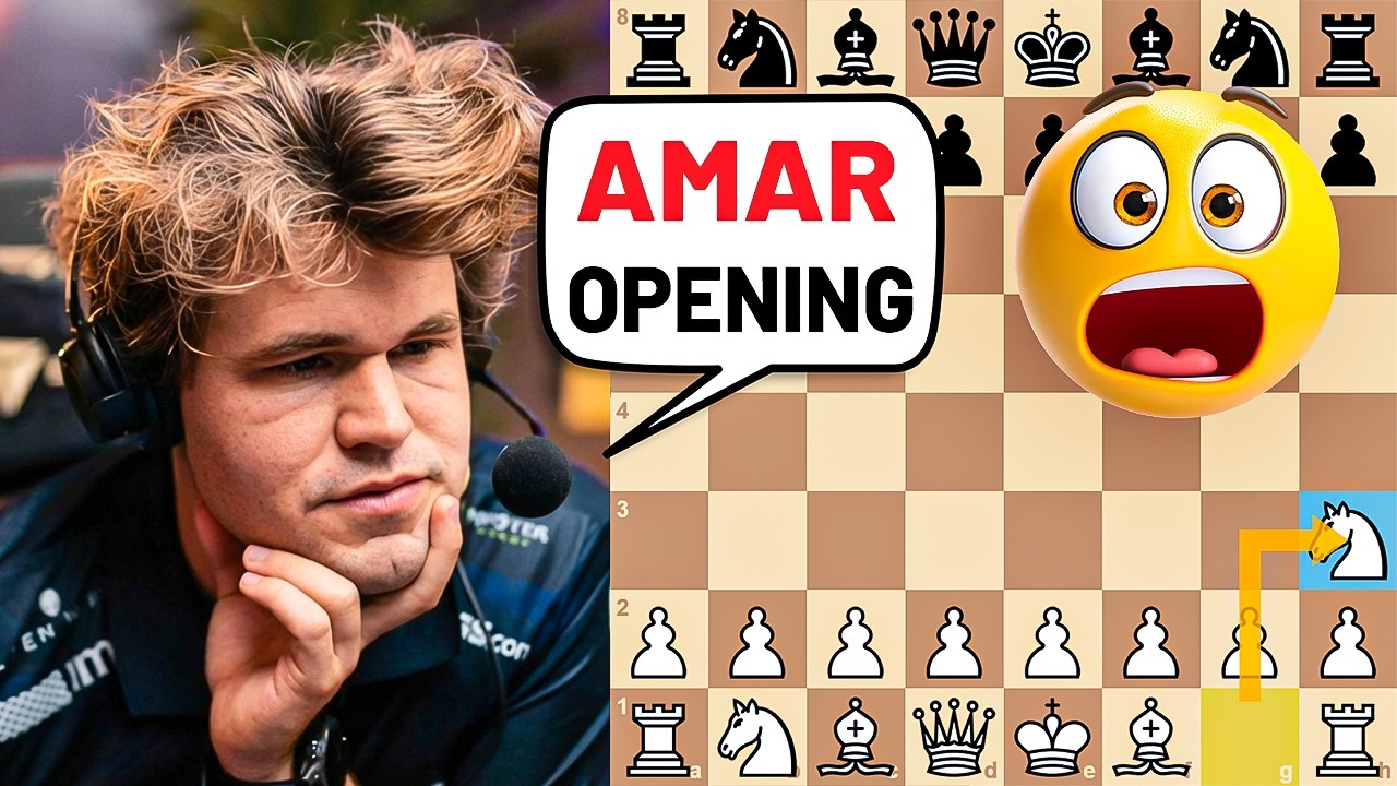 Magnus Carlsen Teaches a Crazy Chess Opening (Amar Opening!)