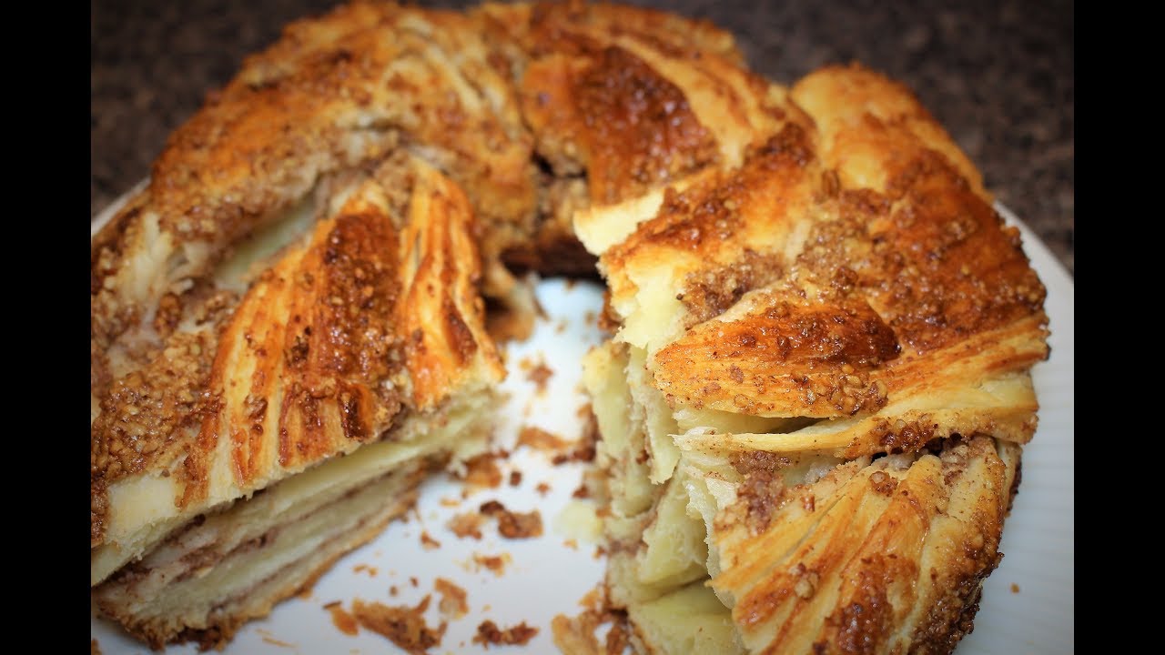 Pecan Filled Danish from Scratch! Danoise garnie de Noix de P&eacute;cans de A &agrave; Z! عجينة مورقة محشوة