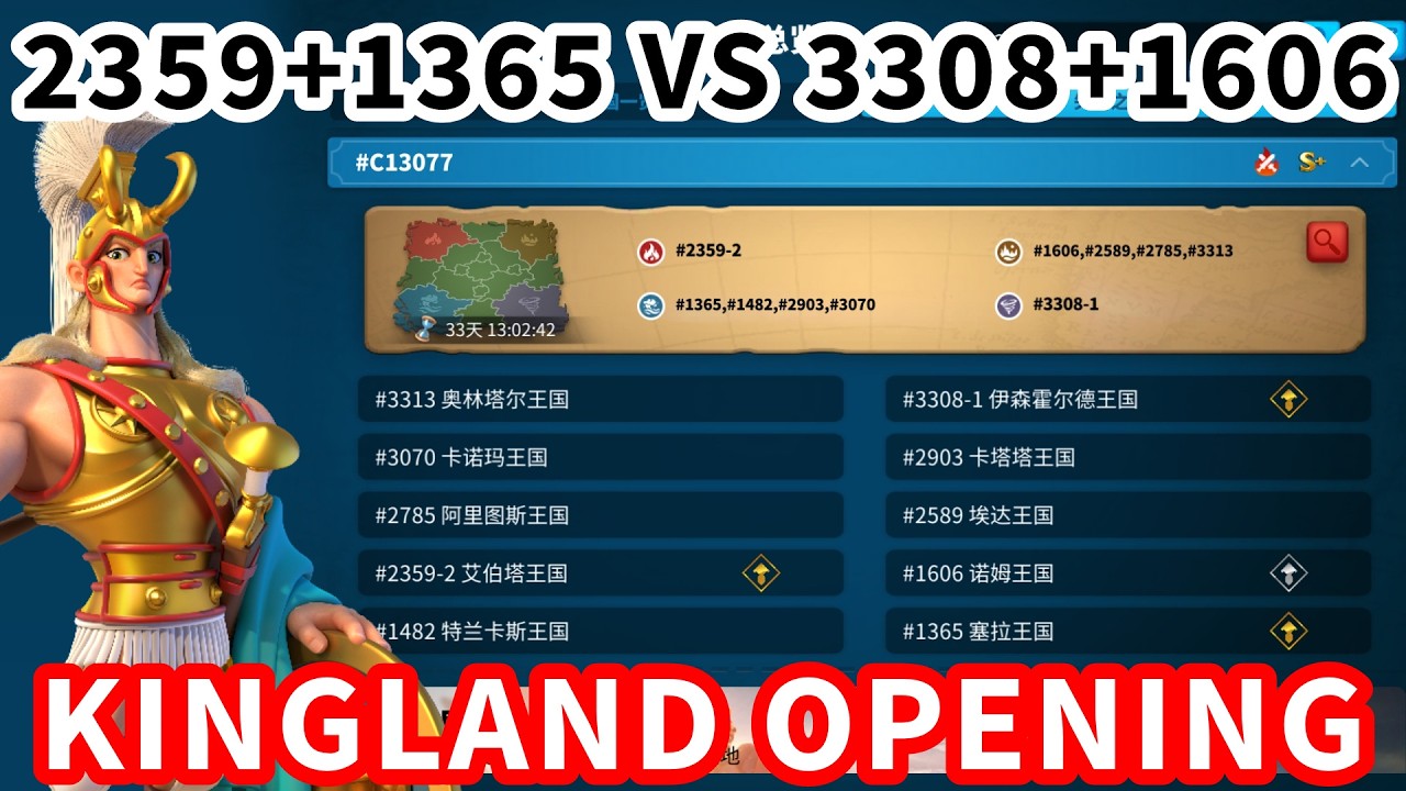[萬國覺醒] 2359+1365 VS 3308+1606皇庭之戰 Kingland Opening Day 5