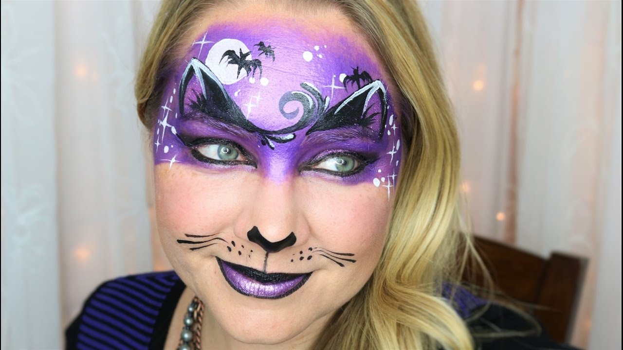 Midnight Kitty Halloween Mask Face Painting and Makeup