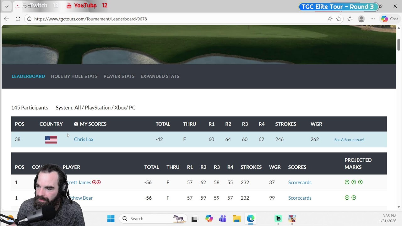 TGC Elite Tours Week 18 - Rounds 3 & 4q