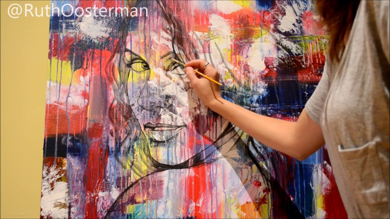 Abstract Silhouette Portrait - Custom Time lapse painting by Ruth Oosterman