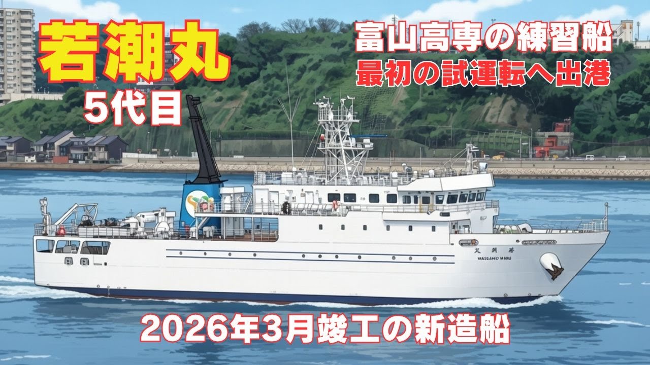 ㊗竣工 若潮丸初回試運転 富山高専練習船 WAKASHIO MARU -  National Institute of Technology, Toyama College training ship