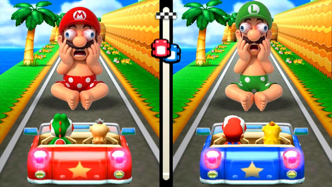 Mario Party: The Top 100 – Team Battle 2vs2 Minigames | Yoshi & Rosalina Vs Mario & Peach