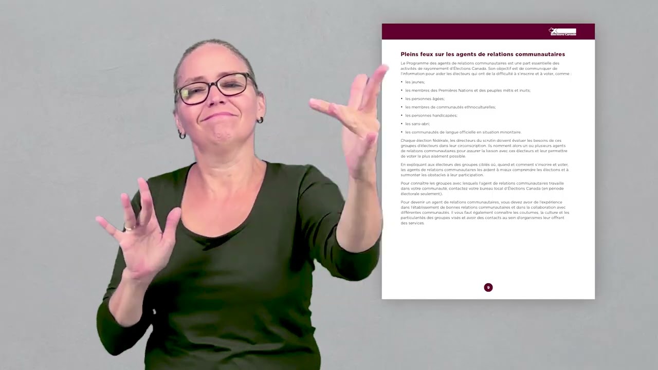 Travailler à une élection fédérale (LSQ) | Élections Canada
