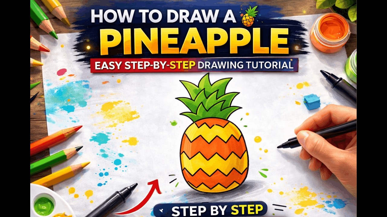 How to Draw a Pineapple: Easy Step-by-Step Tutorial for Beginners