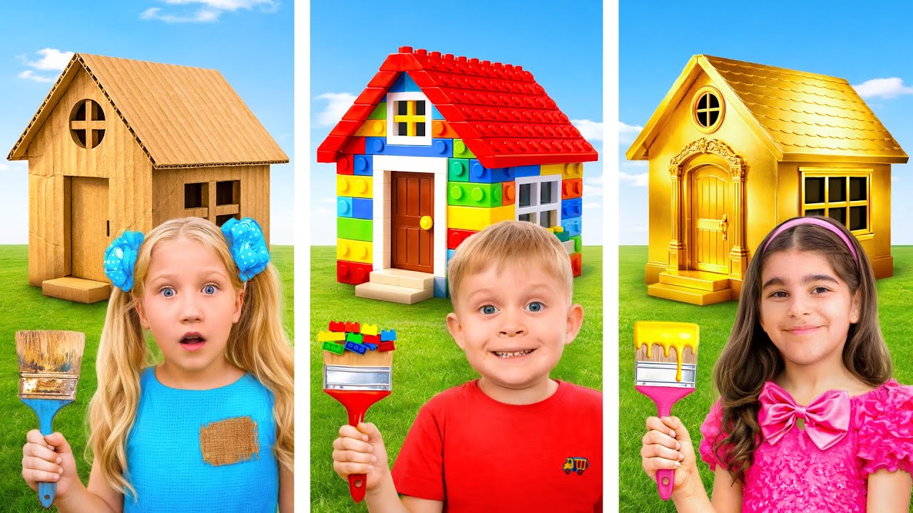 Desafio de Decoração de Casas de 10 vs 100 vs 1.000.000 para Crianças