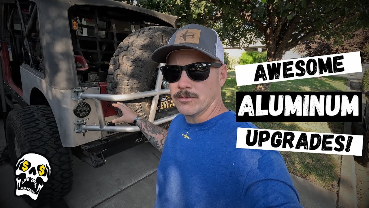 Old School Jeep Build (Part 20) | Drop Down Tailgate, Aluminum Corner Armor & Tire Carrier!