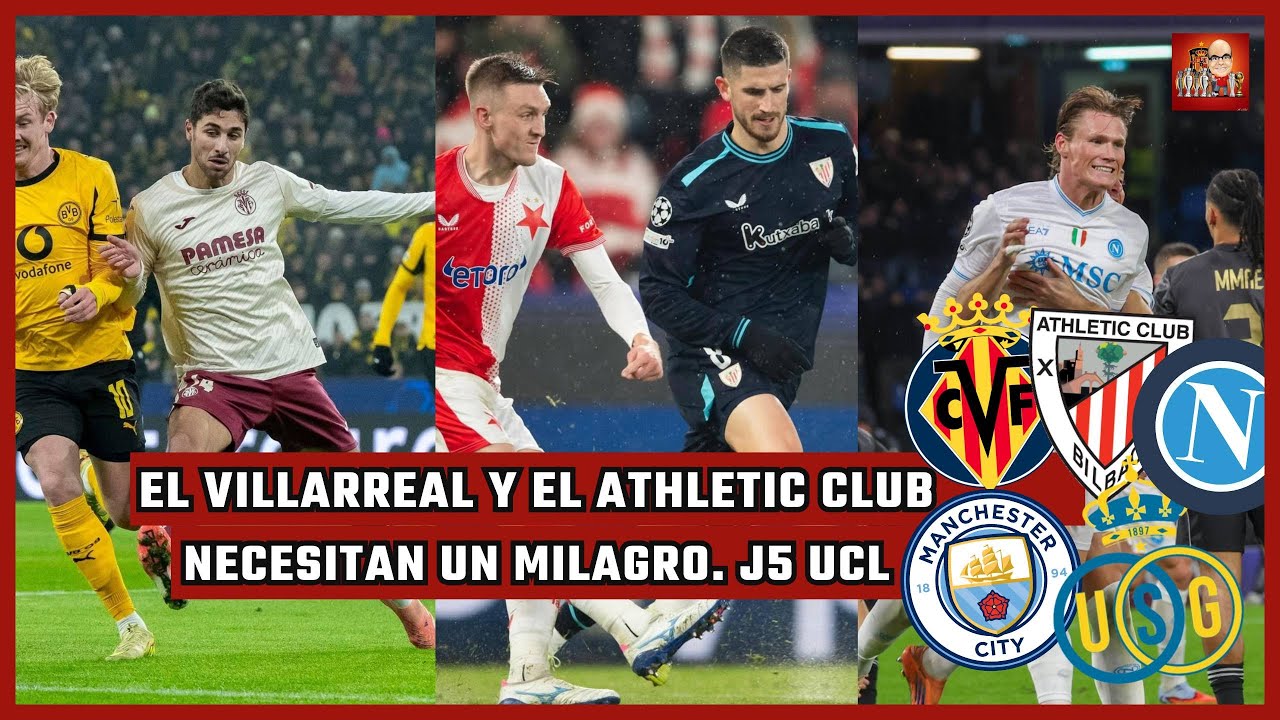 LA QUINTA JORANDA DE LA CHAMPIONS ESTÁ EN JUEGO: EL VILLARREAL PIERDE Y EL ATHLETIC EMPATA EN PRAGA