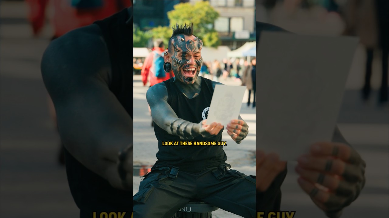 Рисуем парня с модификациями тела и татуировками на лице!